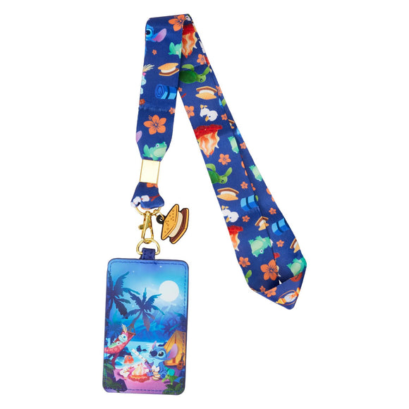 Lilo and Stitch Camping Cuties Loungefly Lanyard with Card Holder