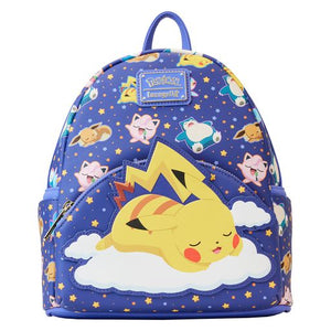 Pokemon Sleeping Pikachu and Friends Loungefly Mini Backpack