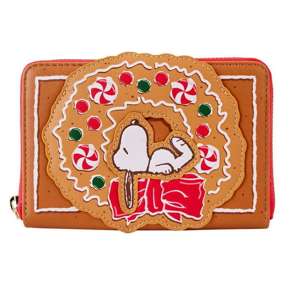 (Pre-Order) Peanuts Snoopy Gingerbread Wreath Loungefly Wallet