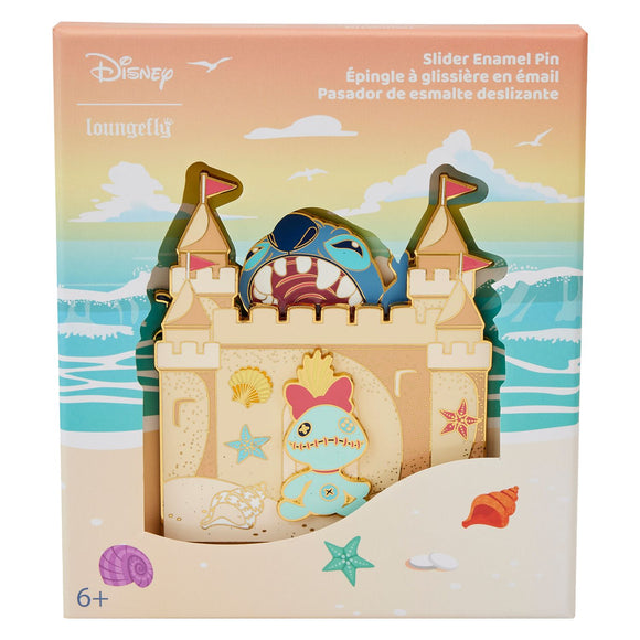 (Pre-Order) Stitch Sand Castle Beach Surprise Loungefly 3 inch Collector Box Pin
