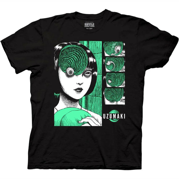 Uzumaki Green Spiral Panels T-Shirt