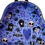Nightmare Before Christmas Jack and Sally Tomb Loungefly Mini Backpack