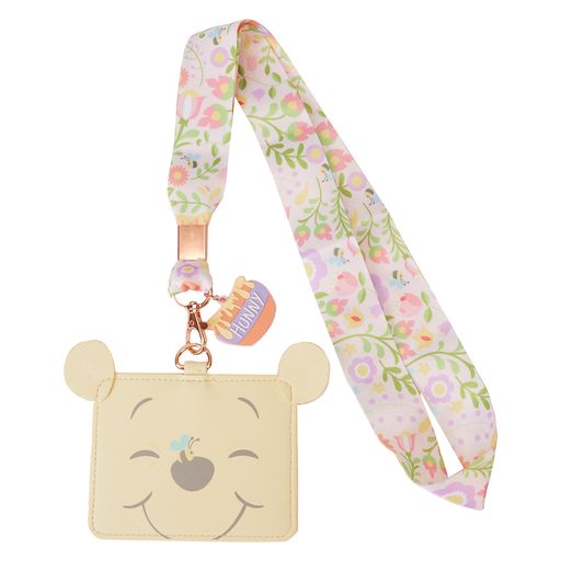 Winnie the Pooh Folk Floral Loungefly Lanyard with Cardholder