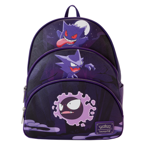 (Pre-Order) Pokemon Gengar Evolution Triple Pocket Loungefly Mini Backpack
