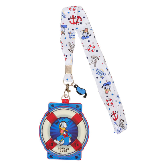 (Pre-Order) Donald Duck 90th Anniversary Loungefly Lanyard with Card Holder
