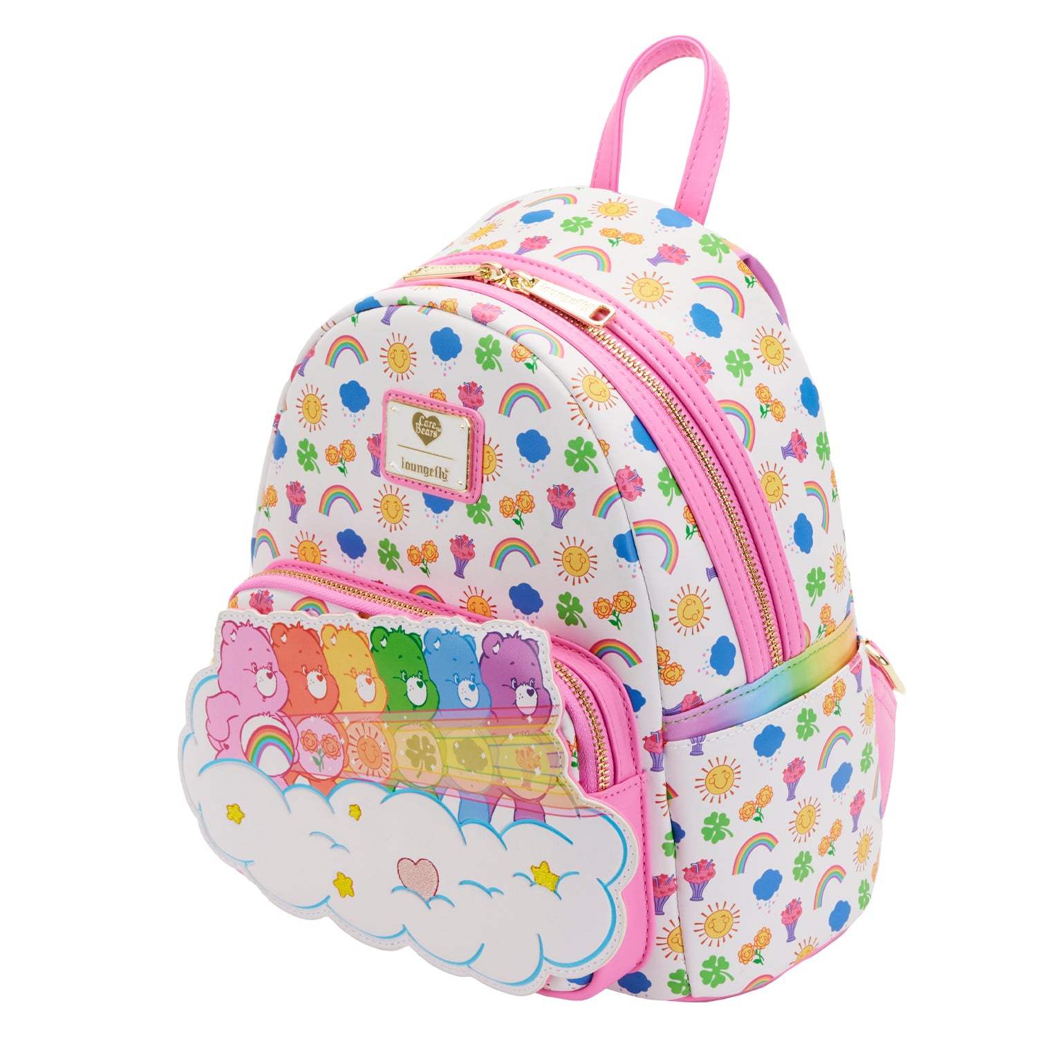 Loungefly Care Bears Purple Sunshine Rainbow AOP Mini Backpack NEW