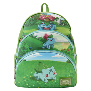Pokemon Bulbasaur Evolutions Loungefly Triple Pocket Mini Backpack