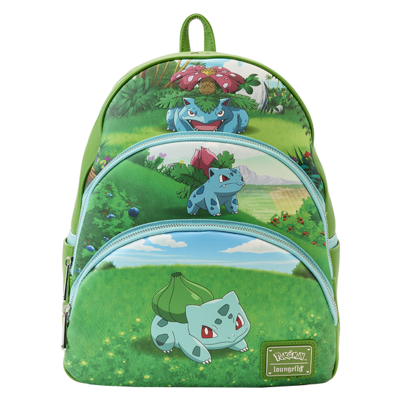Pokemon Bulbasaur Evolutions Loungefly Triple Pocket Mini Backpack