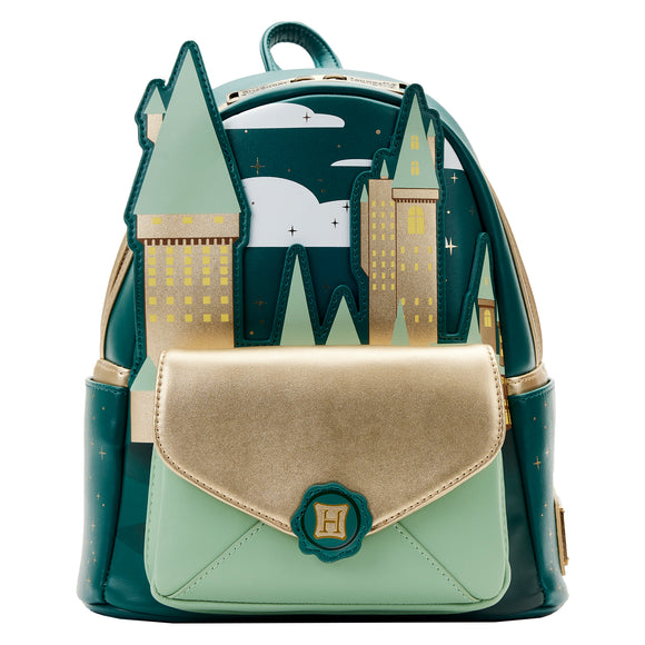 Harry Potter Golden Hogwarts Castle Loungefly Mini Backpack