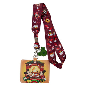 Mickey & Minnie Fireplace Cocoa Loungefly Lanyard with Cardholder
