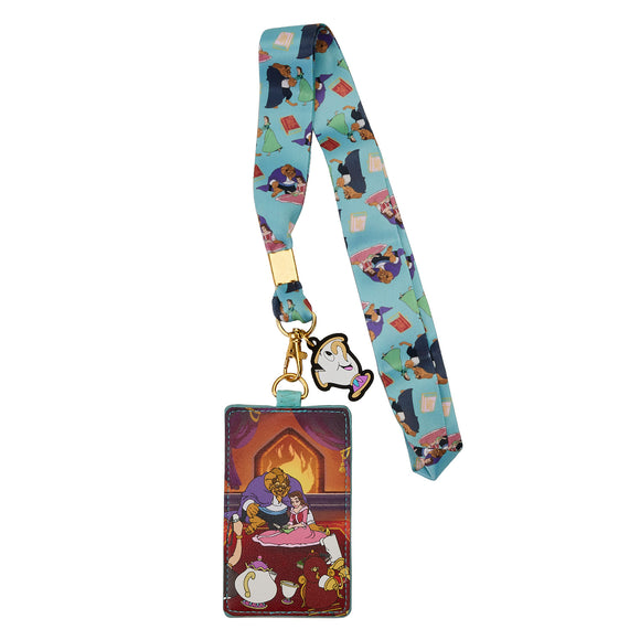 Beauty and the Beast Fireplace Scene Loungefly Lanyard & Cardholder