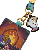 Beauty and the Beast Fireplace Scene Loungefly Lanyard & Cardholder