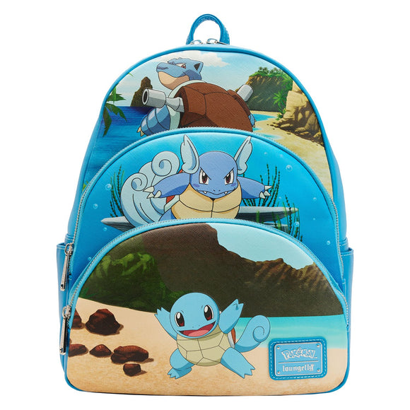 Pokemon Squirtle Evolution Triple Pocket Loungefly Backpack